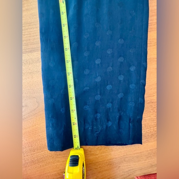 Anthropologie Black Polka Dot Tone-on-Tone Silky Spaghetti Strap Jumpsuit size 6 - Picture 12 of 15